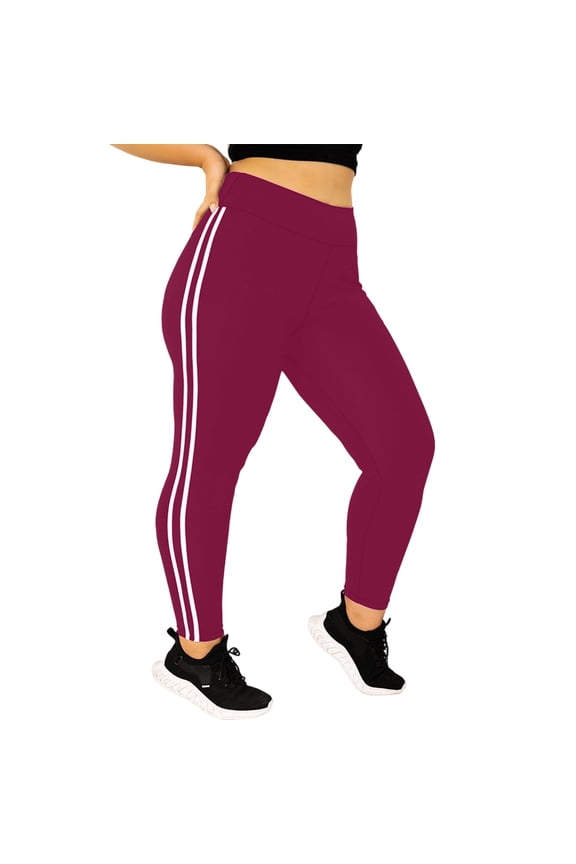 Women's Light Support Leggings - Seamless Construction for Yoga & Exercise (Red, 3XL)