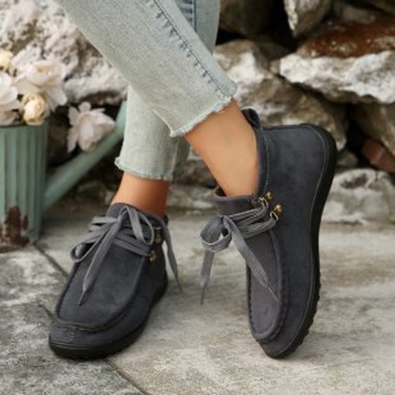 YOUYEDIAN Women's Spring Summer Boots - Retro Lace-Up Flat Casual Lightweight Versatile Shoes