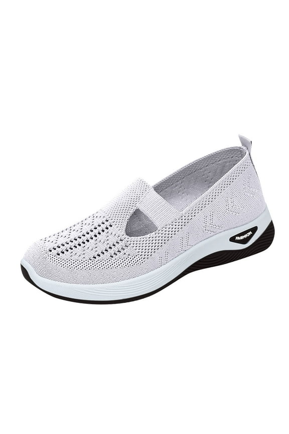 Women's Wide Width Orthopedic Shoes, Slip On Walking Sneakers for Work and Nurse, Enhanced Arch Support