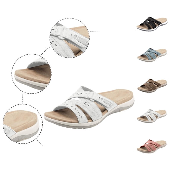 YOUYEDIAN Womens Orthopedic Sandals Arch Support Summer Flat Sandals Lightweight Non Slip Slip on Hiking Shoes Beach 2026 Orthopedic Shoes