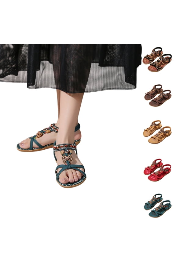 Womens Orthopedic Sandals Slip on Non Slip Arch Support Flat Wedge Sandals Breathable Orthopedic Slippers 2026 Beach Vacation Orthopedic Shoes (Turquoise)