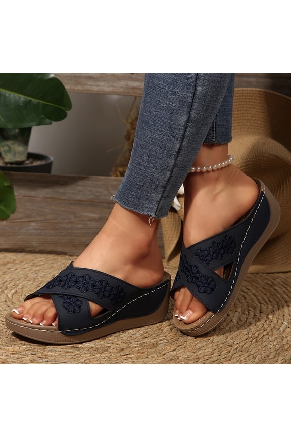 Womens Orthopedic Sandals Slip on Non Slip Arch Support Summer Flat Sandals Lightweight Orthopedic Slippers 2026 Comfort Foam Shoes