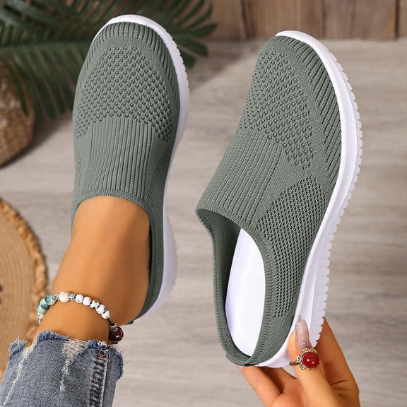 YOUYEDIAN Womens Orthopedic Shoes Arch Support Nurse Shoes Breathable Non Slip Slip on Server Shoes Knitted Mesh Stretch Comfortable 2026 New Orthopedic Shoes