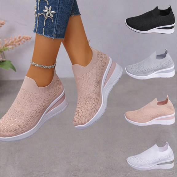 YOUYEDIAN Womens Orthopedic Shoes Arch Support Sneakers Lightweight Slip on Non Slip Volleyball Shoes Mesh Stretch Soft 2026 New Orthopedic Shoes