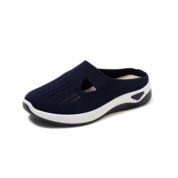 YOUYEDIAN Womens Orthopedic Shoes Arch Support Work Shoes Wide Width Non Slip Slip on House Shoes Knitted Mesh Stretch Comfortable 2026 Orthopedic Shoes