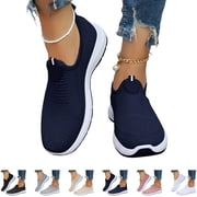 Womens Tennis Orthopedic Shoes Lightweight Breathable Slip on Sneakers Casual Comfortable Athletic Running Walking Shoes deal from Walmart