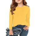 thumbnail image 1 of YOUYEDIAN Yellow Shirts for Girls 2025 Winter Fall Long Sleeve Top Crewneck Loose Fit Pullover Trendy Clothing Yellow 8-9 Years, 1 of 4
