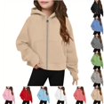 thumbnail image 1 of YOUYEDIAN Zip Up Hoodies for Girls Fall Winter Casual Hooded Jackets Oversized Lightweight Coats with Pockets, 1 of 3