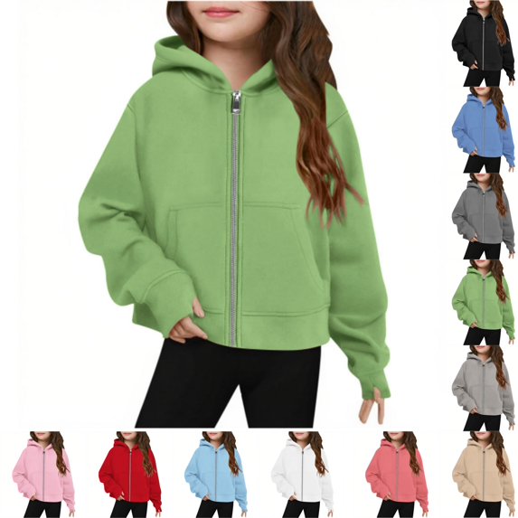 YOUYEDIAN Zip Up Hoodies for Girls Fall Winter Casual Hooded Jackets Oversized Lightweight Coats with Pockets