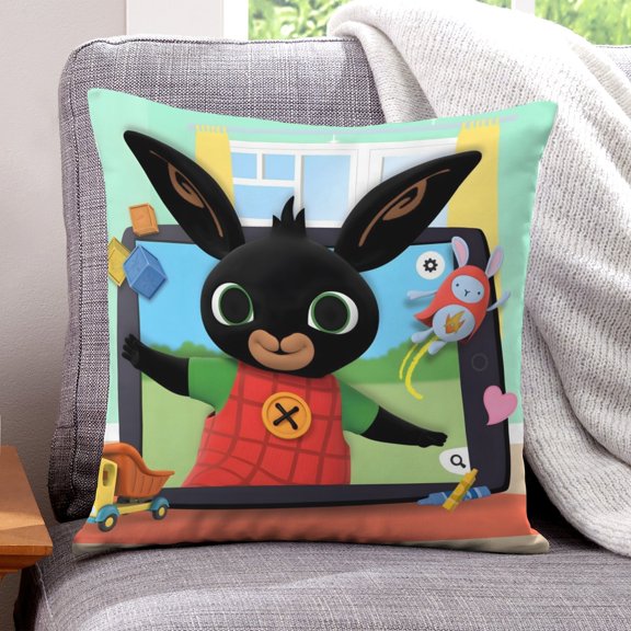 Bing Bunny-themed plush velvet Pillow Cover Case Gifts Pillowcase Home Decorative Throw Cushion Birthday Present Fans Lover18"*18"(45cm*45cm)