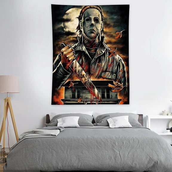YOUYONGZHI Horror Movie Michael Myers-Theme Anti-pilling Tapestry Gift Wall Hanging Backdrop for Room Bedroom Girls Fans Background Banner Party Birthday Supplies Decor