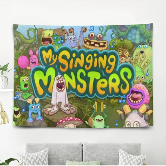 YOUYONGZHI My Singing Monsters-Theme Anti-pilling Tapestry Gift Wall Hanging Backdrop for Room Bedroom Girls Fans Background Banner Party Birthday Supplies Decor