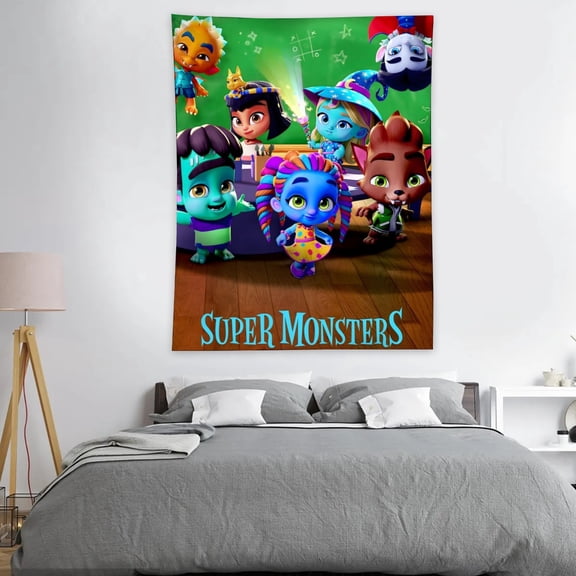 YOUYONGZHI Super Monsters-Theme Anti-pilling Tapestry Gift Wall Hanging Backdrop for Room Bedroom Girls Fans Background Banner Party Birthday Supplies Decor