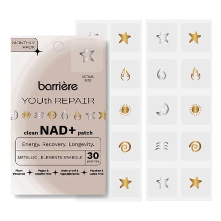 barriere Youth Repair NAD+ Patch, Hypoallergenic Transdermal NAD Patches, 30 Count