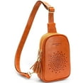 thumbnail image 1 of YOVIEE Small Sunflower Fashion Sling Bag Backpack For Women Premium PU Leather Tassel Brown, 1 of 5