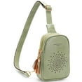 thumbnail image 1 of YOVIEE Small Sunflower Fashion Sling Bag Backpack For Women Premium PU Leather Tassel Green, 1 of 5