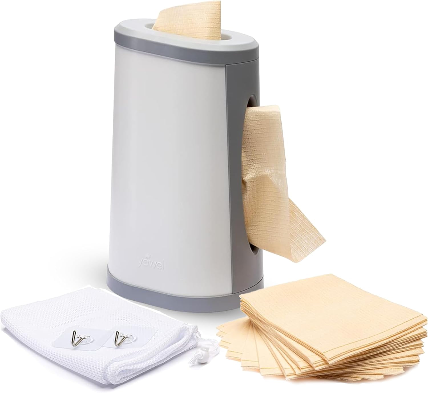 YOWEL Countertop Reusable Towel Dispenser | Includes 40-Eco Friendly ...