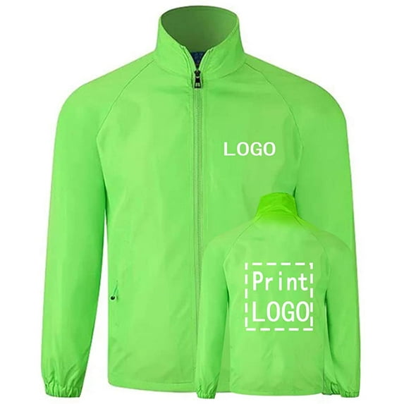 YOWESHOP Long Sleeve Shirts Windbreaker Customize Your Logo Workwear Jackets for Outdoor Team Work Uniform Unisex