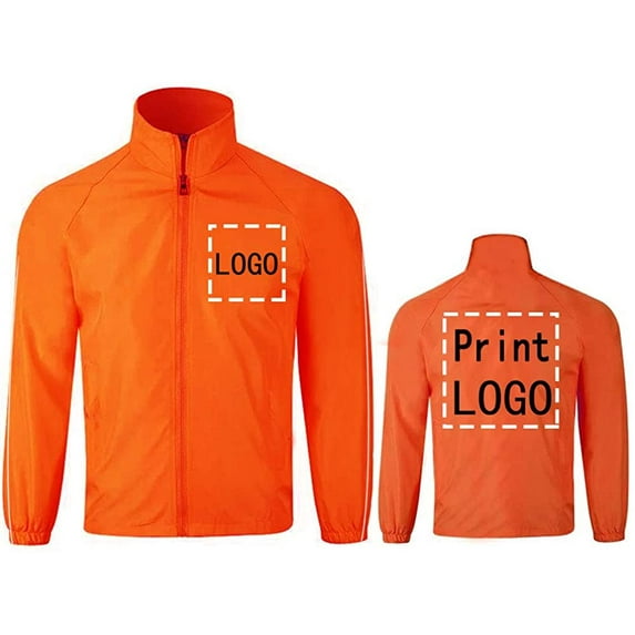 YOWESHOP Long Sleeve Shirts Windbreaker Customize Your Logo Workwear Jackets for Outdoor Team Work Uniform Unisex