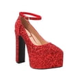 thumbnail image 1 of YOWMNS Women's Elegant Sparkle Buckle Closed Pointed High Heels - Classic Style, 1 of 5