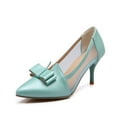 thumbnail image 1 of YOWMNS Women's Leather Mesh Kitten Heel Pumps, 1 of 5
