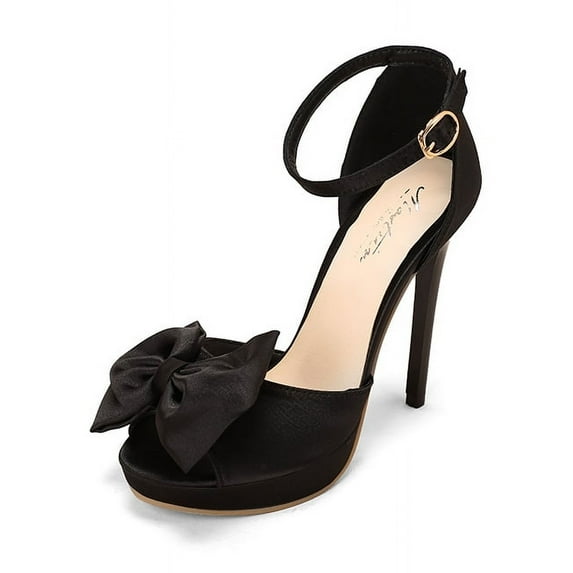 YOWMNS Women's Stiletto Heeled Sandals - Stylish Peep Toes, Low Platform - Perfect for Women