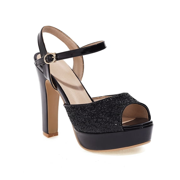 "YOWMNS Women's Stylish and Comfortable Glitter Platform Sandals"