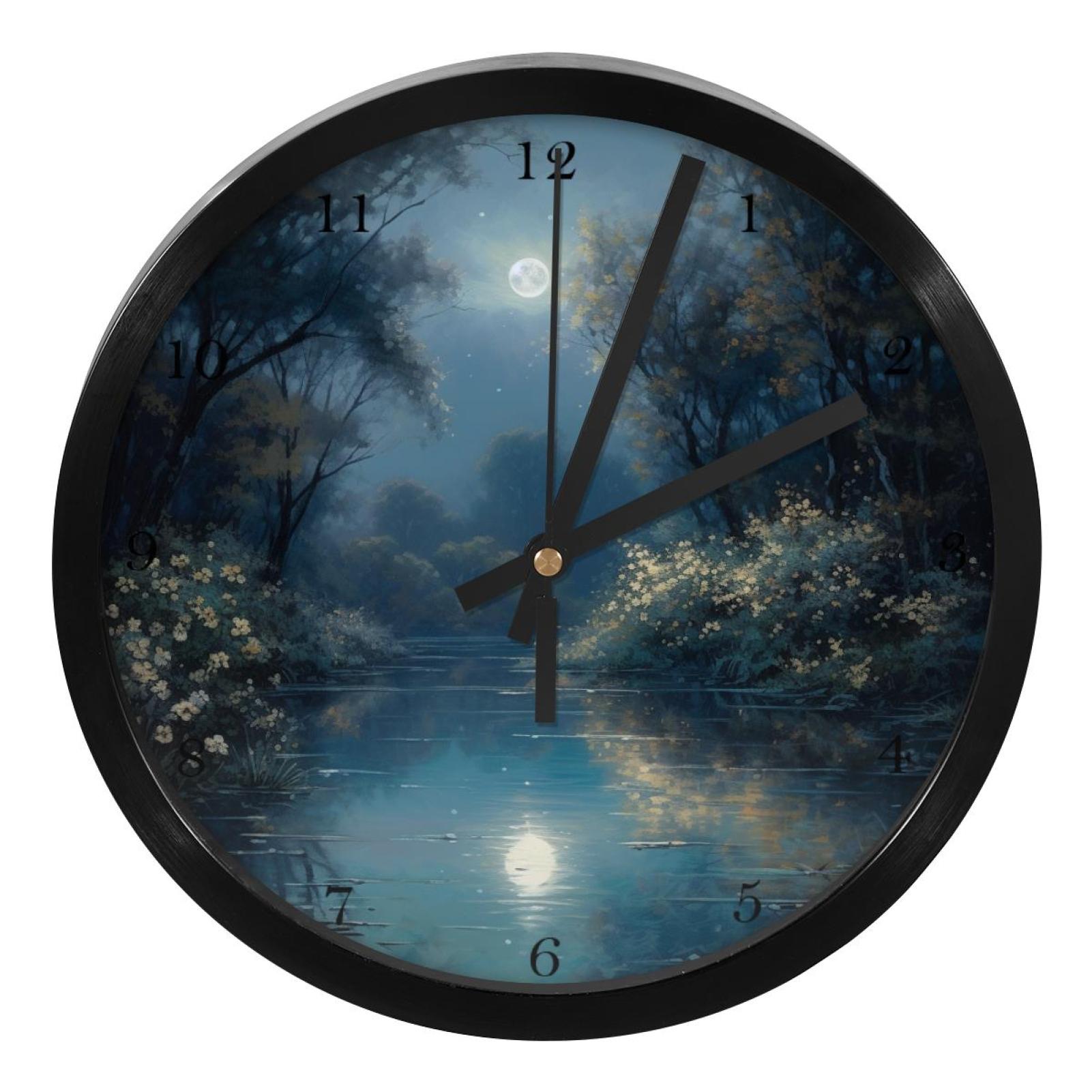 YOYOAMOY under the Moon Beauty Printed Precision Clock 9.8 Inches