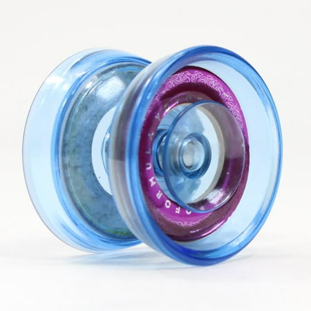 YOYOFORMULA D6 Yo-Yo - Polycarbonate Responsive YoYo (Translucent Blue with Purple Cap)