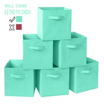 YOYTOO 11" Collapsible Cube Storage Bins, Fabric Storage Cubes Organizer Bins, Mint Green, 6 Pack