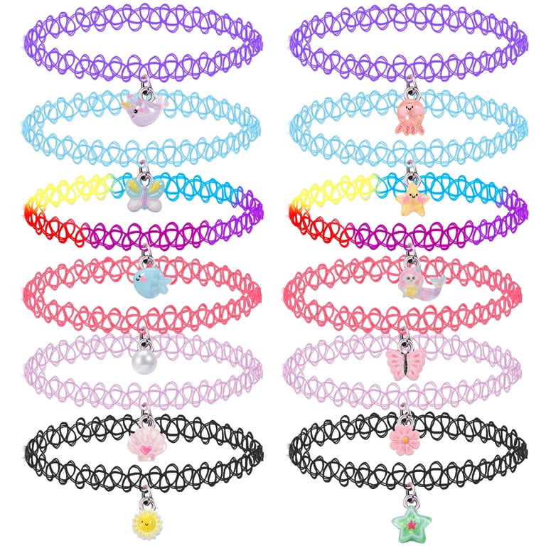 Stylish Women\'s Accessory Chockers Set - Multicolor Set Of 20 Amazon.com: ACEDRE Boho Layered Beaded Choker Necklace  main image 2