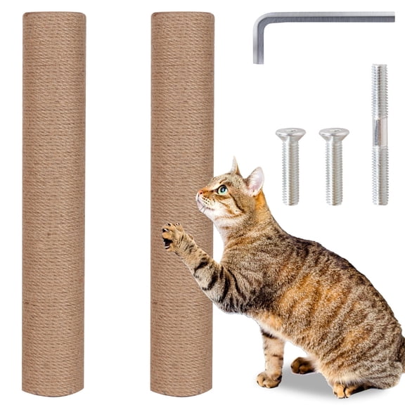 YOYTOO 15.7" Cat Scratching Post Replacement Cat Scratcher Refill Poles for Indoor Cats with M8 Screws, 2Pcs