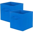 thumbnail image 1 of YOYTOO 2 Pack Cube Storage Bins with Handle, 11" Foldable Fabric Cube Organizer Baskets for Shelves and Cubby Organizers, Royal Blue, 1 of 11