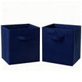 thumbnail image 1 of YOYTOO 2 Pack Foldable Cube Storage Bins, 11" Collapsible Fabric Cube Organizer Baskets Bins, Navy Blue, 1 of 8
