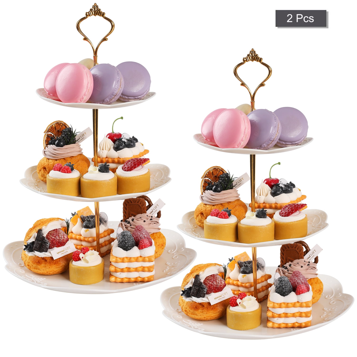 Sweejar Home - 3 Tier Ceramic Cake Stand For Wedding Cakes