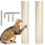 YOYTOO 15.7" Cat Scratching Post Replacement Cat Scratcher Refill Poles for Indoor Cats with M8 Screws, White, 2Pcs