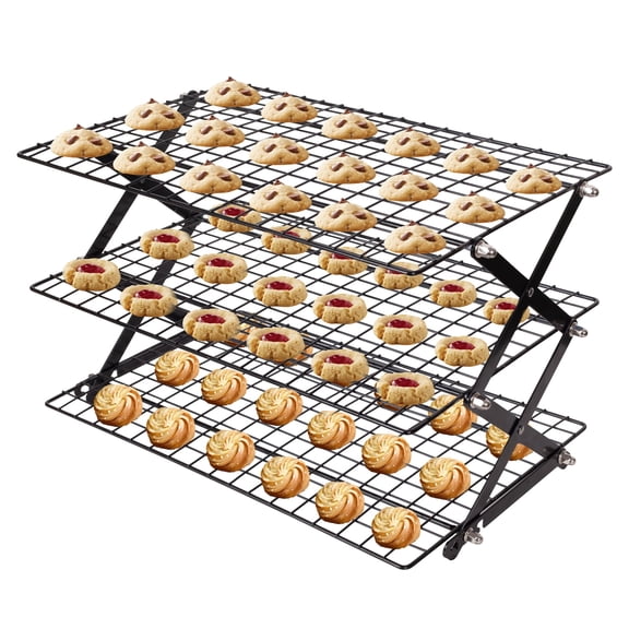 YOYTOO 3 Tier Cooling Racks for Baking Cookies, Collapsible Wire Baking Rack for Oven Cooking Grilling