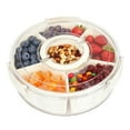 thumbnail image 1 of YOYTOO Snack Box Container Round 6 Compartment Divided Snackle Boxes Containers Lunch Box with Lids & Handles, 1 of 9