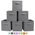 thumbnail image 1 of YOYTOO 6 Pack Foldable Cube Storage Bins, 11" Collapsible Fabric Cube Organizer Baskets Bins, Gray, 1 of 8
