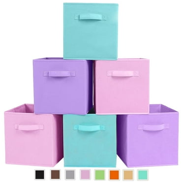 YOYTOO 6 Pack Foldable Cube Storage Bins, 11" Collapsible Fabric Cube Organizer Baskets Bins