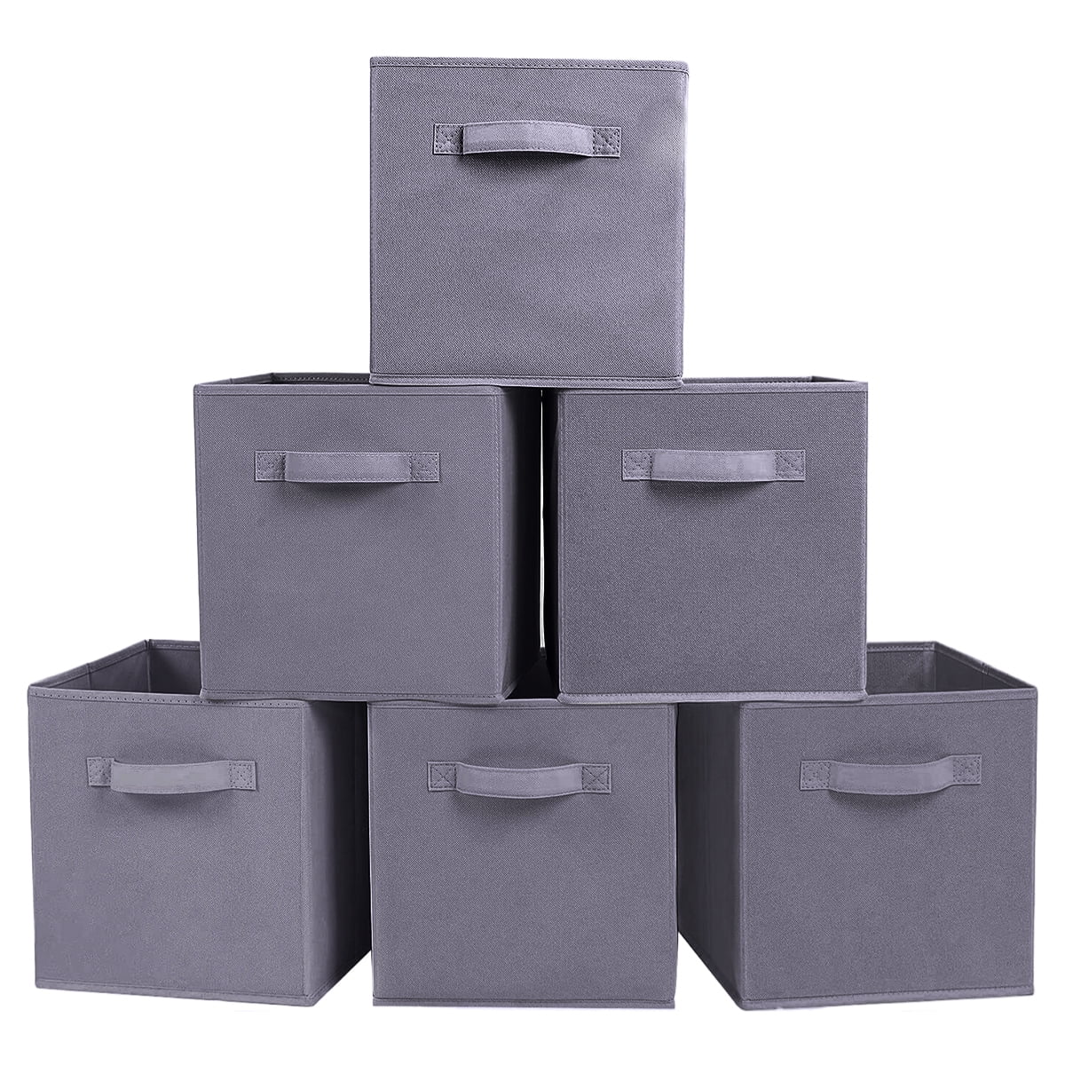 YOYTOO 6 Pack Foldable Fabric Cube Storage Bins, 11" Collapsible Cube