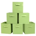 thumbnail image 1 of YOYTOO 6 Pack Foldable Fabric Cube Storage Bins, 11" Collapsible Cube Organizer Baskets Bins, Green, 1 of 7