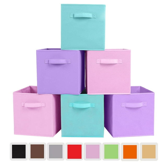 "YOYTOO 6 Pack 11"" Foldable Fabric Cube Storage Bins, Collapsible