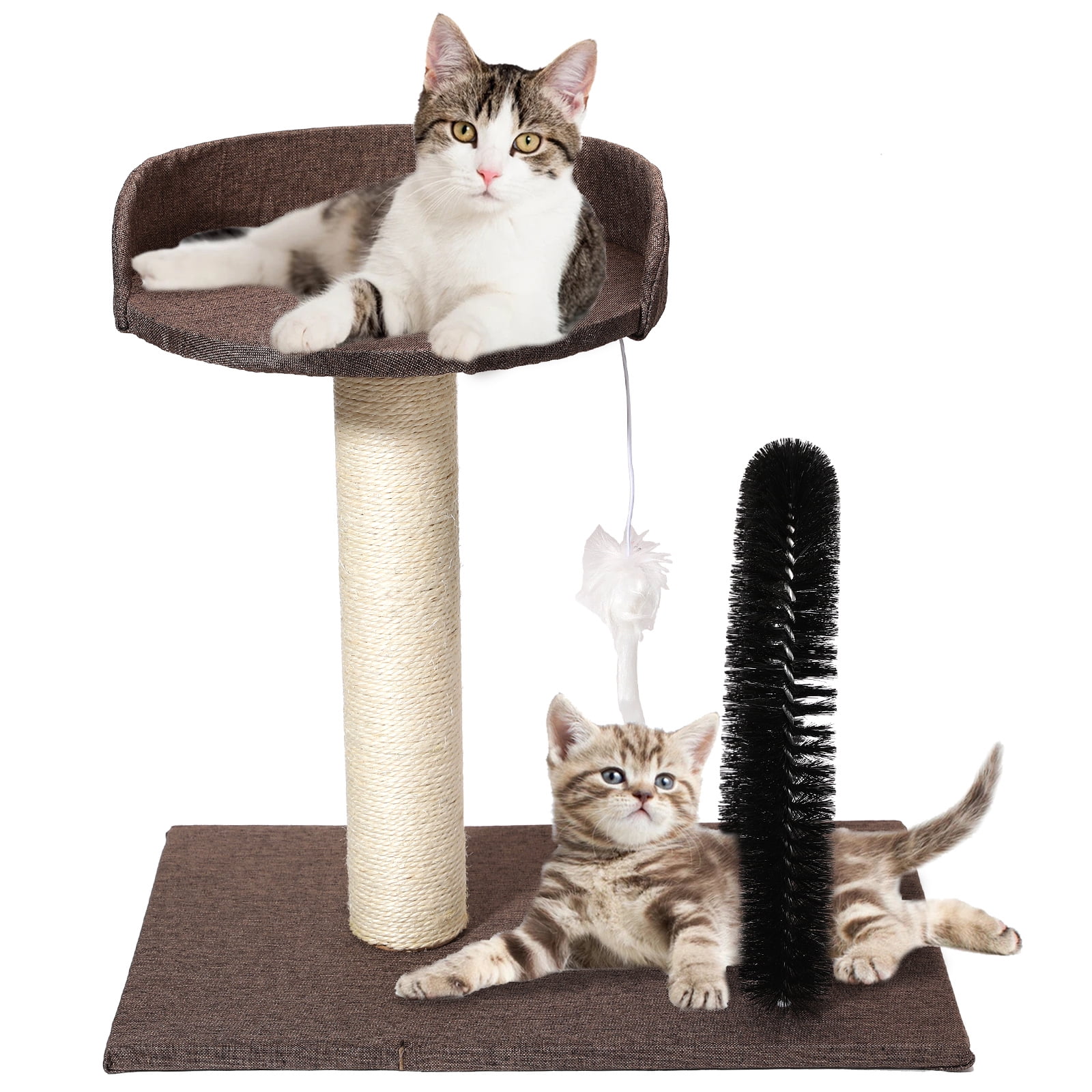 YOYTOO Cat Scratching Post with Cat Self Groomer Arch, Sisal Cat
