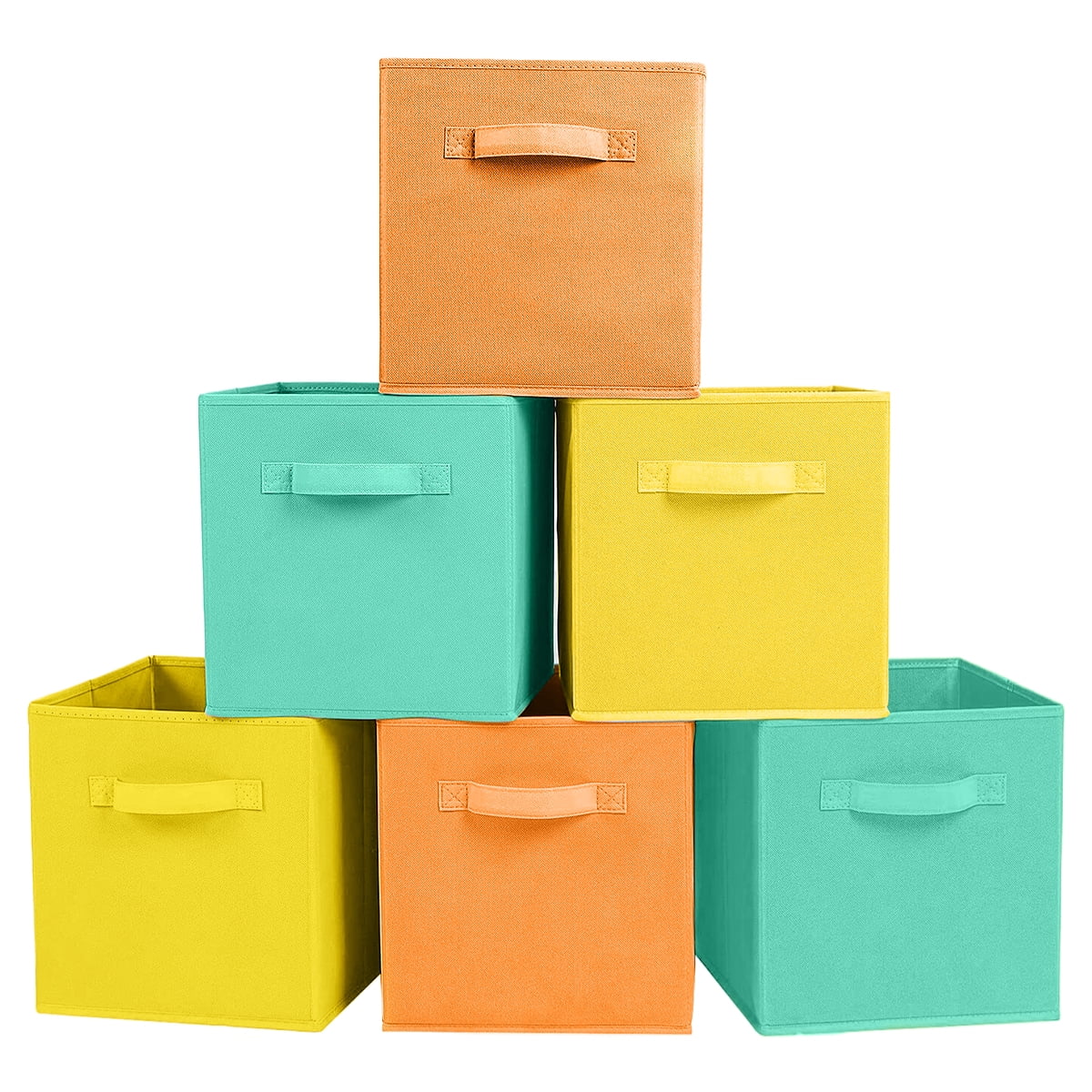 YOYTOO 6 Pack Foldable Fabric Cube Storage Bins, 11" Collapsible Cube