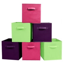YOYTOO Collapsible Fabric Cube Storage Bins (10.5" x 10.5"), 6 Pack Cube Organizer Basket Bins