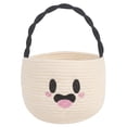 thumbnail image 1 of YOYTOO Cotton Rope Halloween Basket with Handle, Cute Boo Baskets for Kids, Halloween Ghost Bins for Candy Girl Boy Party Decoration, White, 1 of 10