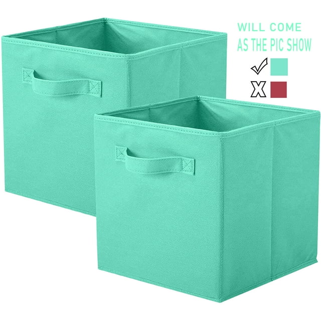 YOYTOO Foldable Fabric Storage Cube Bins, 11" Cube Organizer Basket Bin