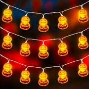 YOYTOO Halloween Lights, 9.8ft 20 LED Bulbs Pumpkins Halloween Decoration String Light Battery Operated Indoor Ourdoor