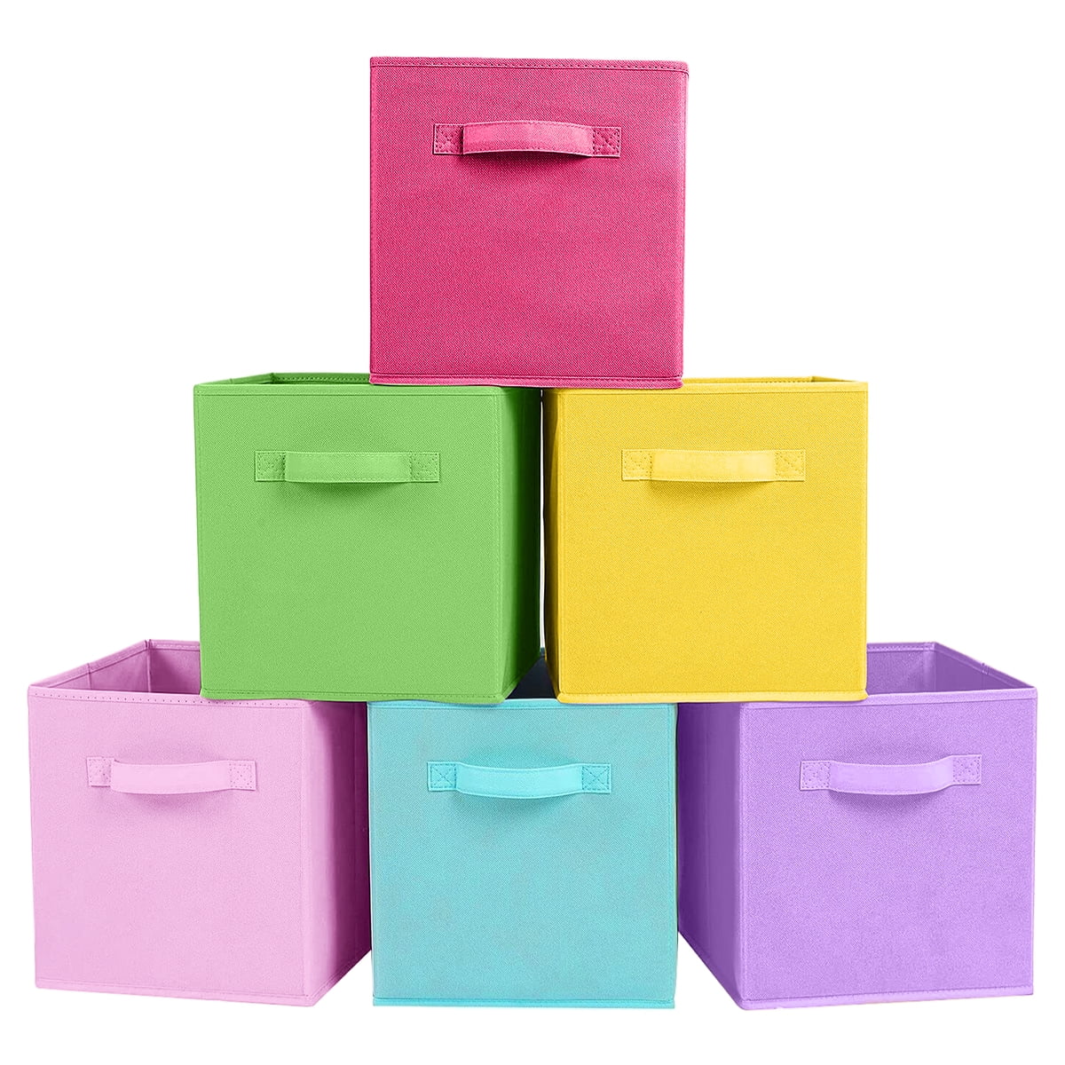 YOYTOO 6 Pack Foldable Fabric Cube Storage Bins, 11" Collapsible Cube